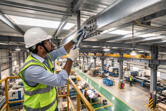 Engineer performing preventive maintenance inspection